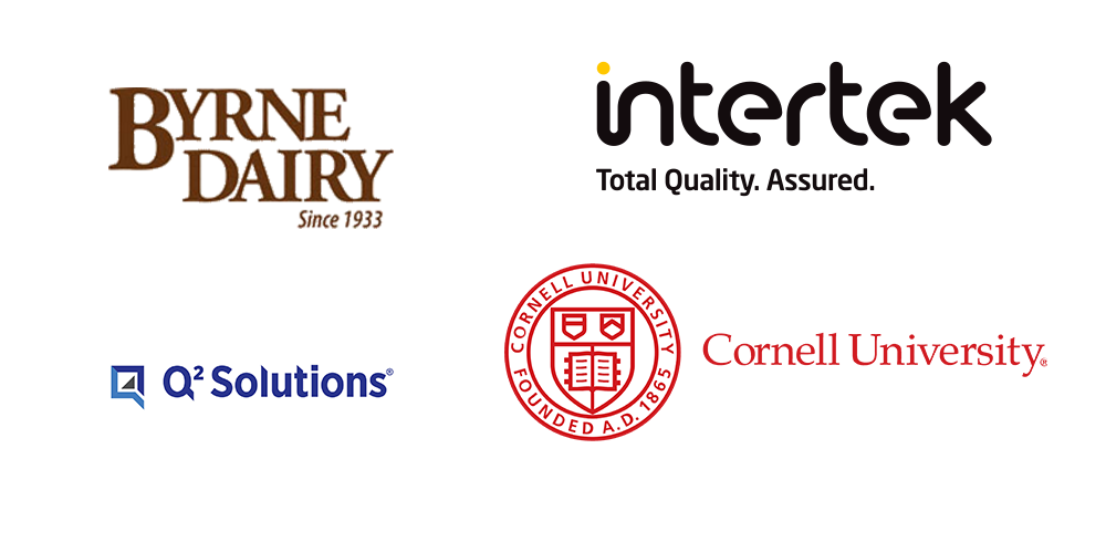 Bryne Dairy, Q2 Solutions, Intertek, and Cornell University logos 