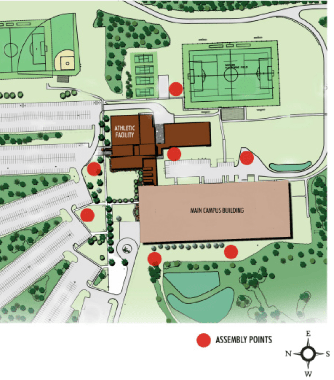 map of emergency evacuation assembly points