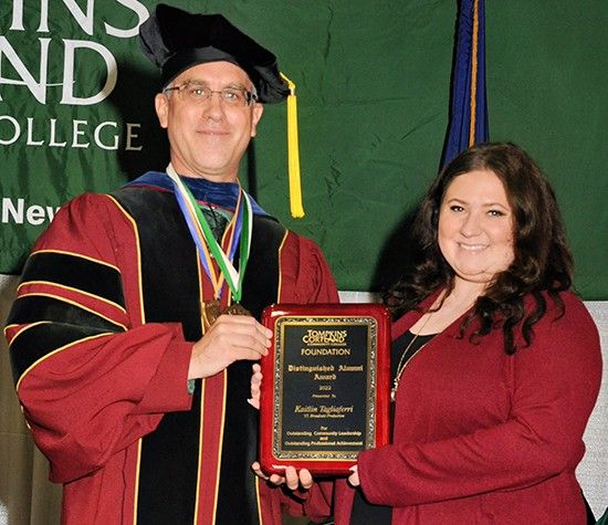 Provost Reifenheiser and Distinguished Alum Tagliaferri