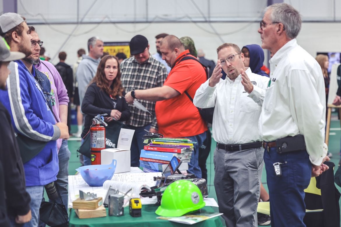 Industry Partners explaining a concept to students