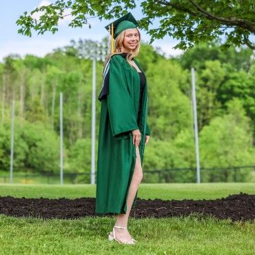 2024 CollegeNow Graduate from Candor High School in cap and gown