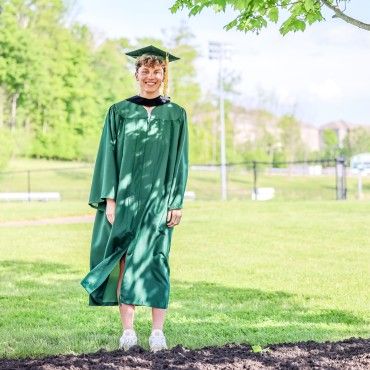 2024 CollegeNow Graduate from Dryden High School in cap and gown