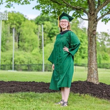 2024 CollegeNow Graduate from Marathon High School in cap and gown