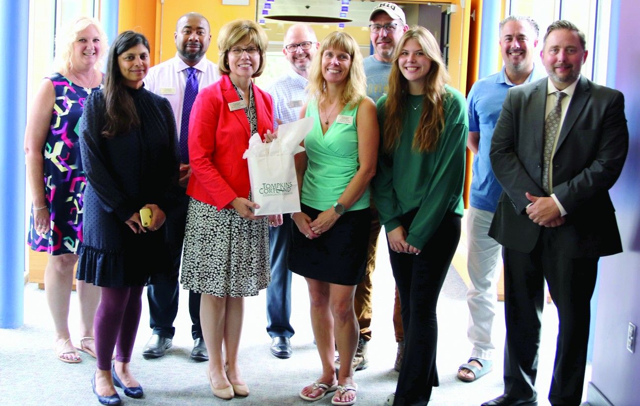 Employee of the Month Barb Thayer with family and Executive Council